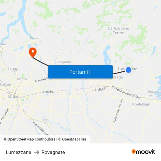 Lumezzane to Rovagnate map