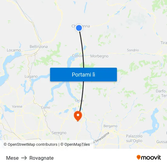 Mese to Rovagnate map