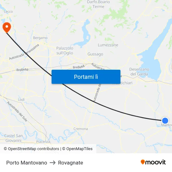 Porto Mantovano to Rovagnate map