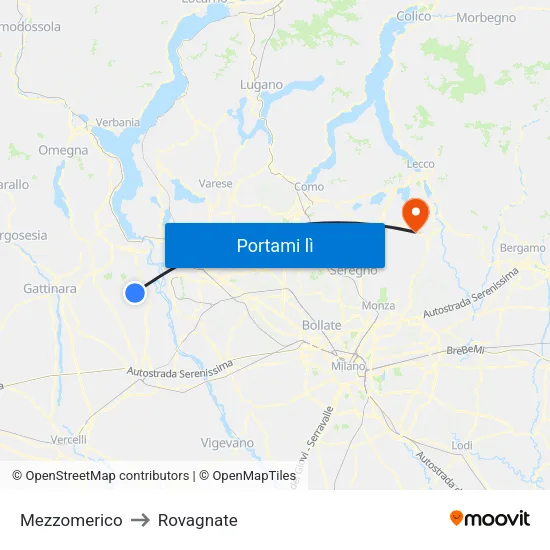 Mezzomerico to Rovagnate map