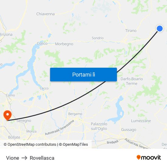 Vione to Rovellasca map