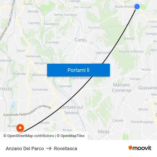 Anzano Del Parco to Rovellasca map