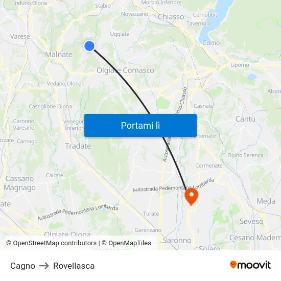 Cagno to Rovellasca map