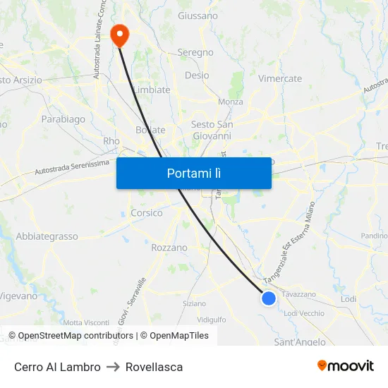 Cerro Al Lambro to Rovellasca map