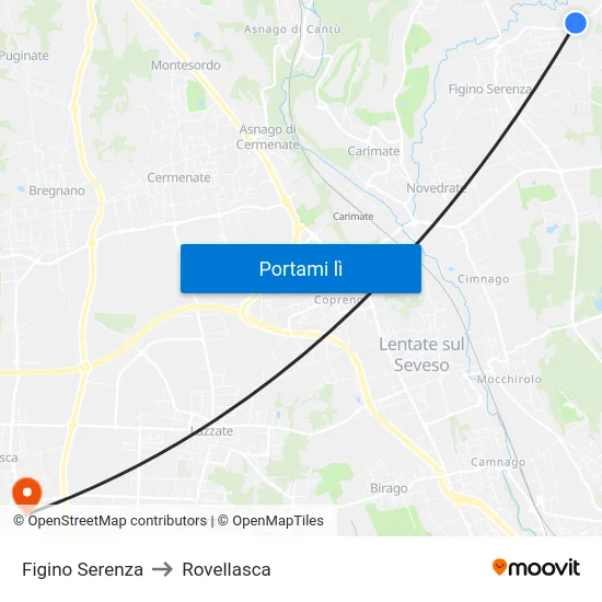 Figino Serenza to Rovellasca map