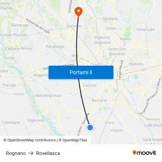 Rognano to Rovellasca map