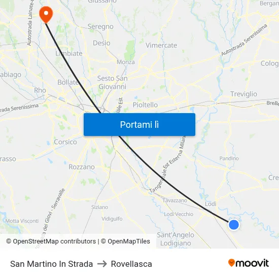 San Martino In Strada to Rovellasca map