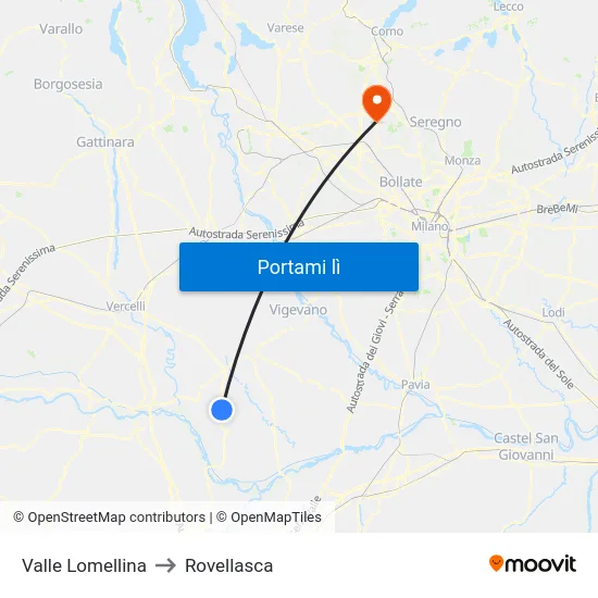 Valle Lomellina to Rovellasca map