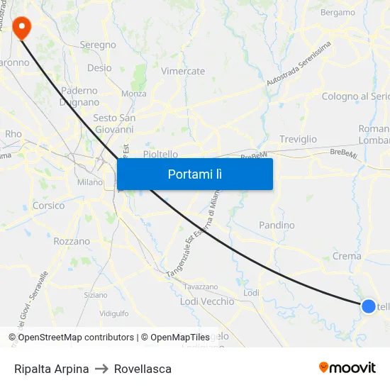 Ripalta Arpina to Rovellasca map