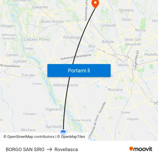 BORGO SAN SIRO to Rovellasca map