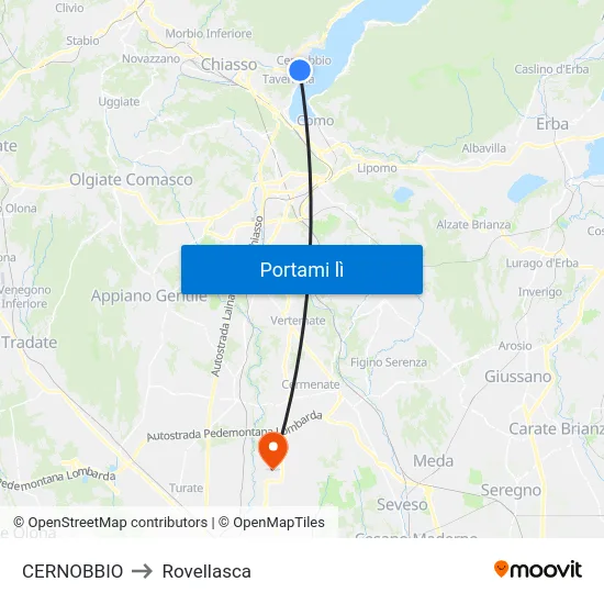 CERNOBBIO to Rovellasca map