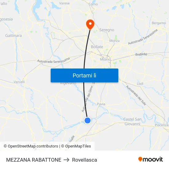 MEZZANA RABATTONE to Rovellasca map