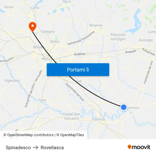 Spinadesco to Rovellasca map