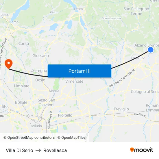Villa Di Serio to Rovellasca map