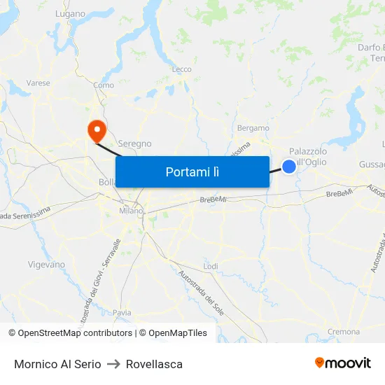 Mornico Al Serio to Rovellasca map