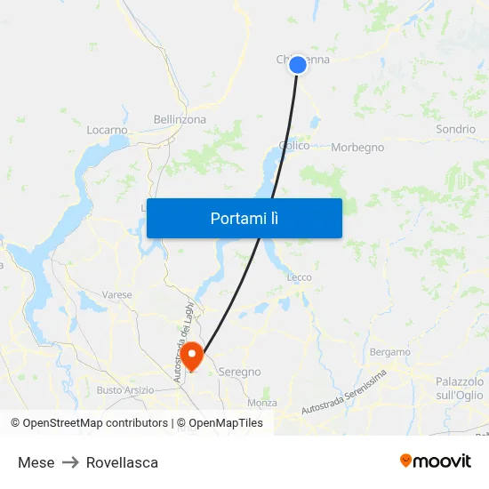 Mese to Rovellasca map
