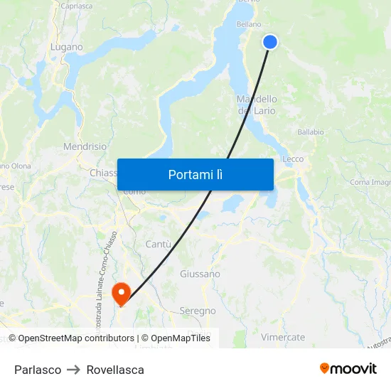 Parlasco to Rovellasca map