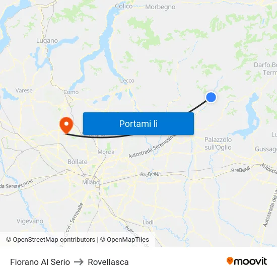 Fiorano Al Serio to Rovellasca map