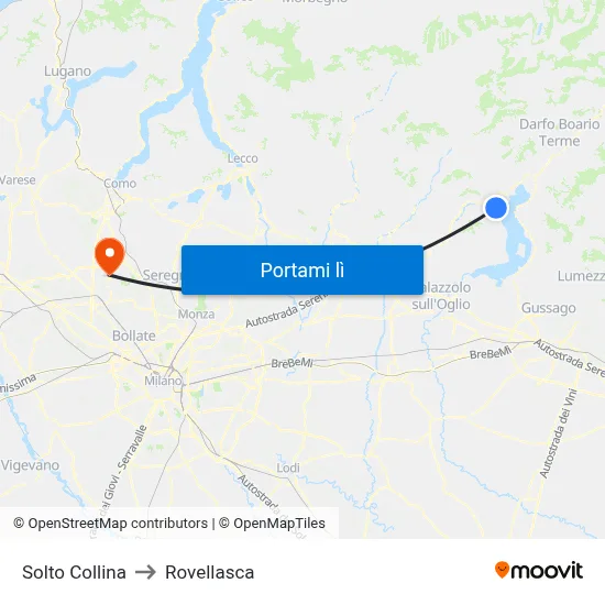 Solto Collina to Rovellasca map