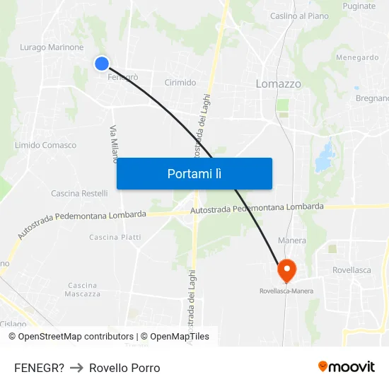 FENEGR? to Rovello Porro map