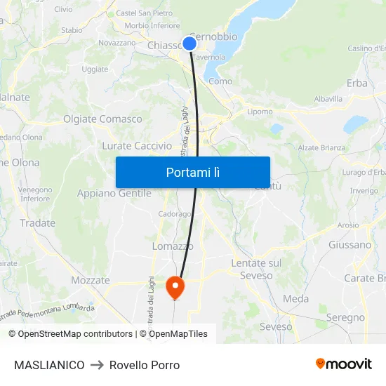 MASLIANICO to Rovello Porro map