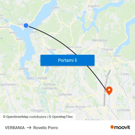 VERBANIA to Rovello Porro map