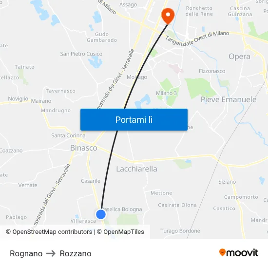 Rognano to Rozzano map