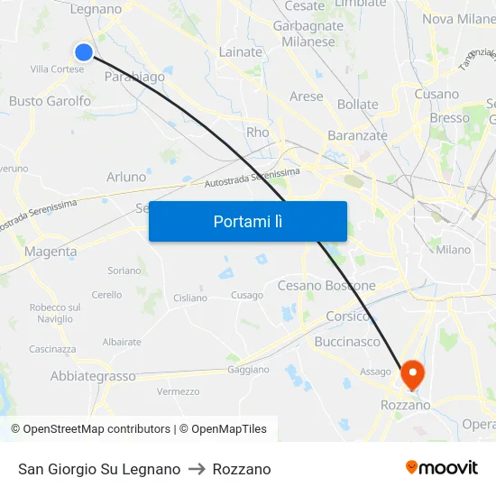 San Giorgio Su Legnano to Rozzano map