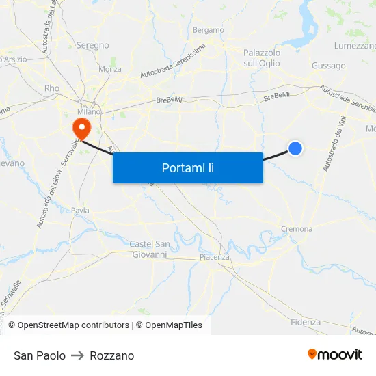San Paolo to Rozzano map