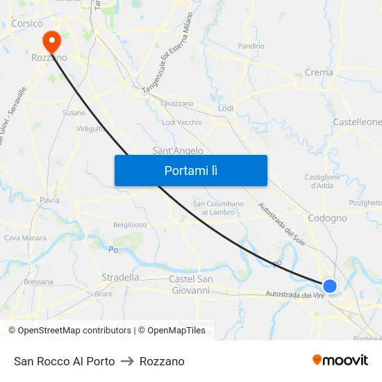 San Rocco Al Porto to Rozzano map