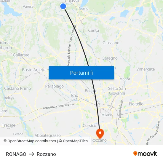 RONAGO to Rozzano map
