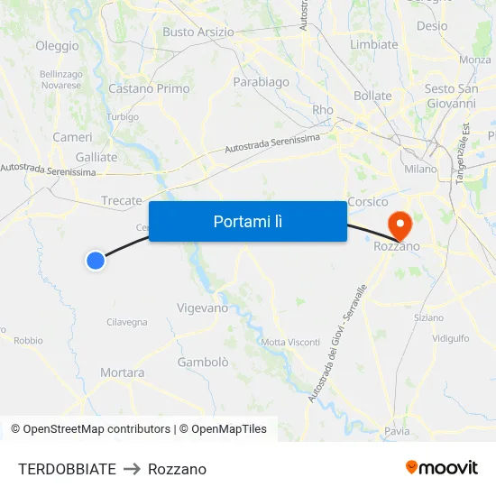 TERDOBBIATE to Rozzano map