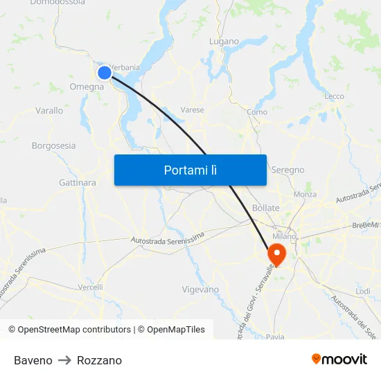 Baveno to Rozzano map