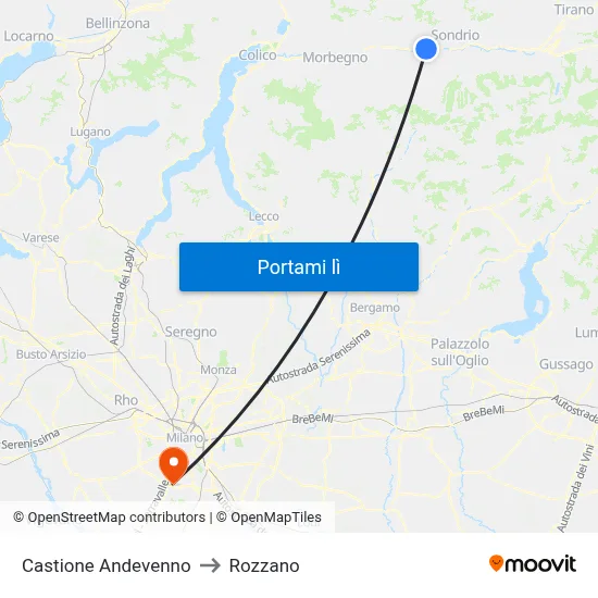 Castione Andevenno to Rozzano map