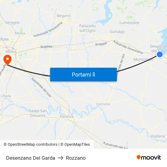 Desenzano Del Garda to Rozzano map