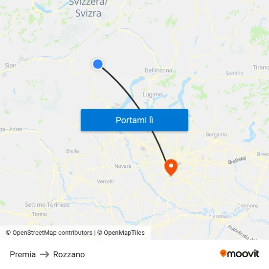 Premia to Rozzano map