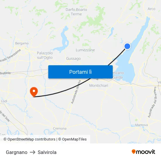 Gargnano to Salvirola map