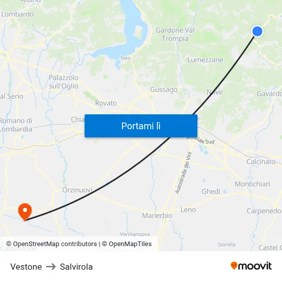 Vestone to Salvirola map