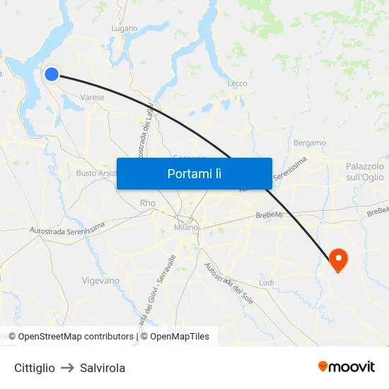 Cittiglio to Salvirola map