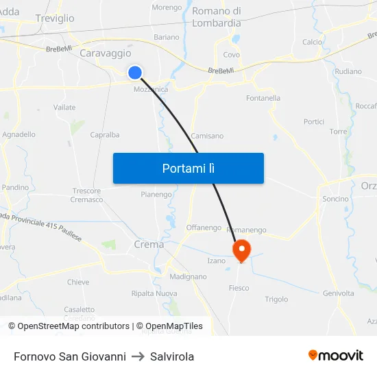 Fornovo San Giovanni to Salvirola map