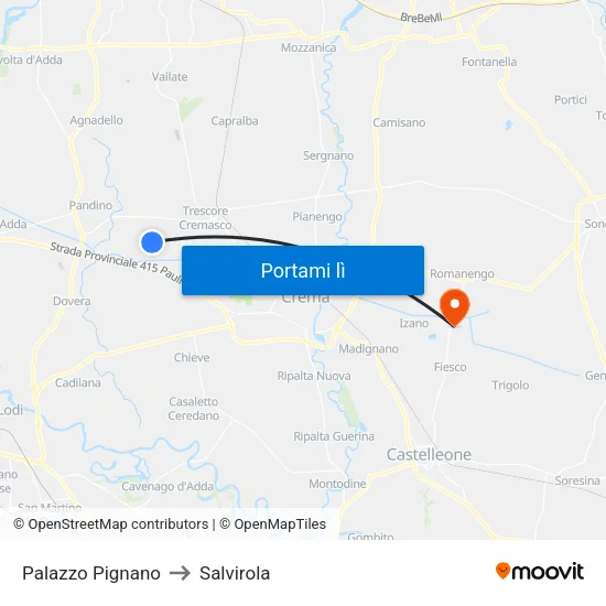Palazzo Pignano to Salvirola map