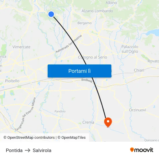 Pontida to Salvirola map