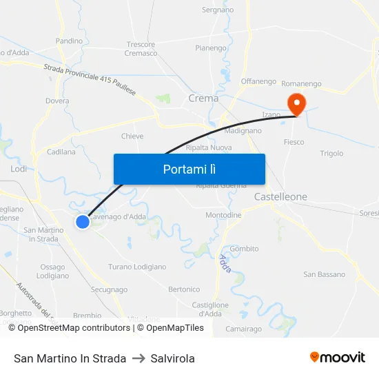 San Martino In Strada to Salvirola map