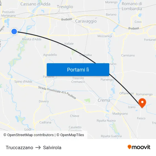 Truccazzano to Salvirola map