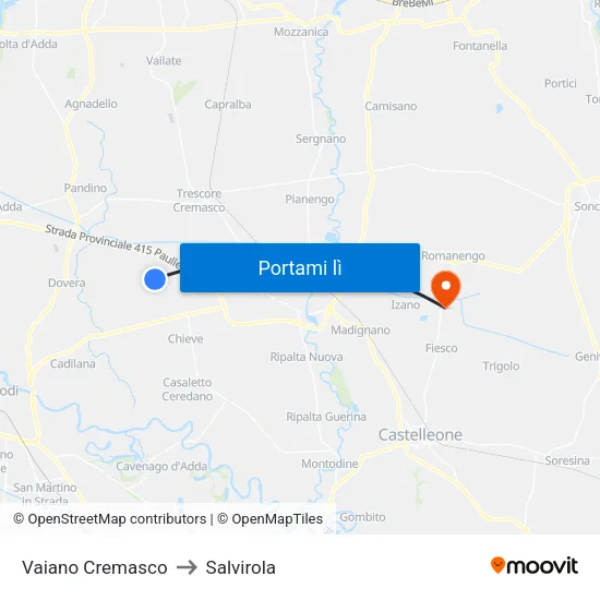 Vaiano Cremasco to Salvirola map