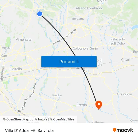 Villa D' Adda to Salvirola map