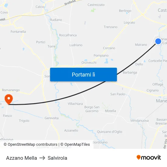 Azzano Mella to Salvirola map