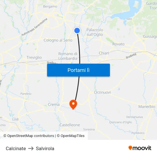 Calcinate to Salvirola map