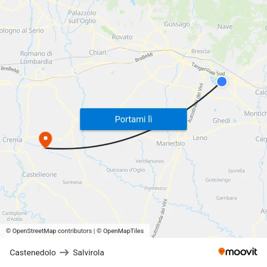 Castenedolo to Salvirola map