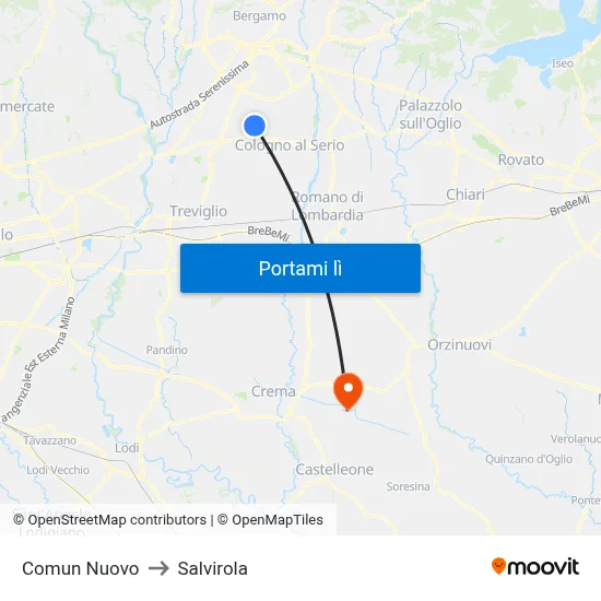 Comun Nuovo to Salvirola map